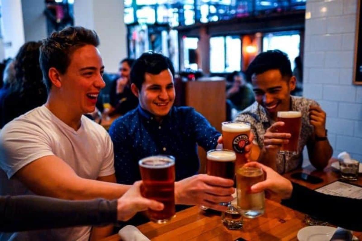 Vancouver guests drinking beer